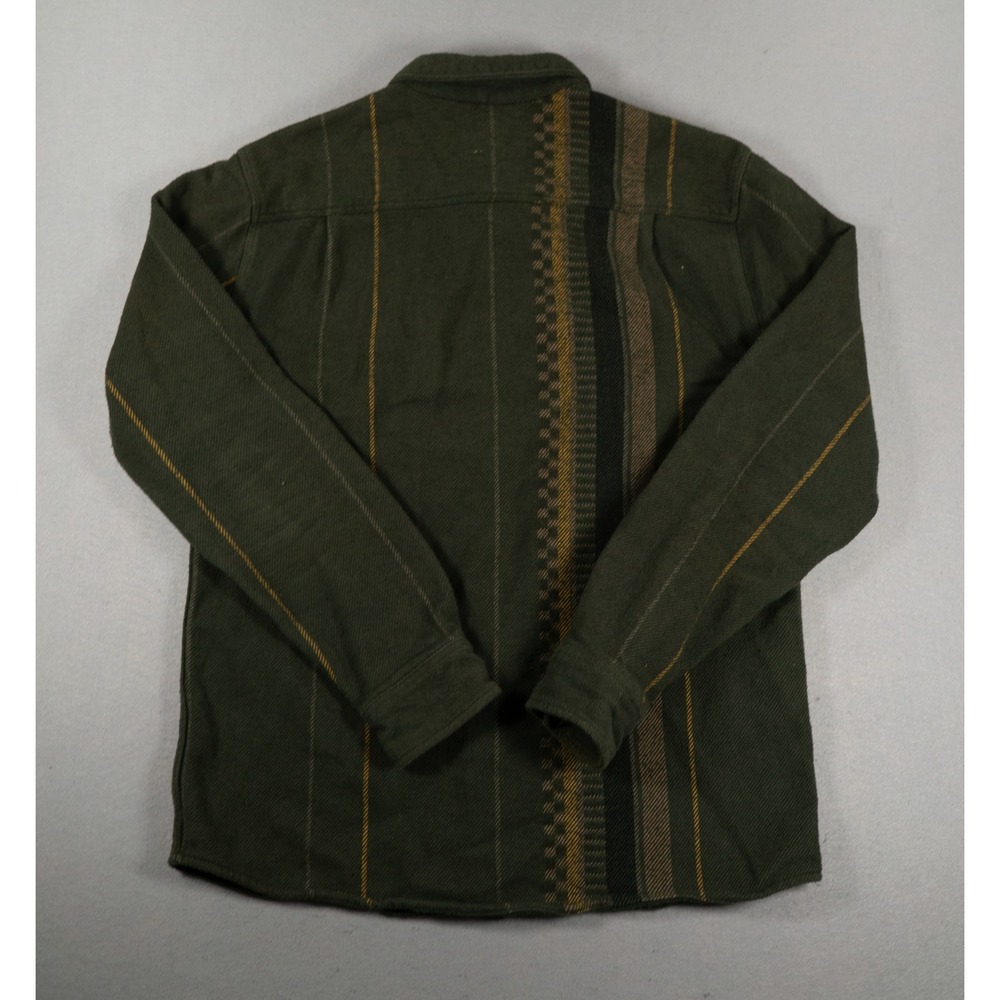 Roark Mens Flannel Shirt Classic Fit Southwestern Stripe Green Medium Cotton image 4